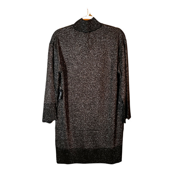 Cooper‎ St Black Metallic Alice Knit Dress Drop Shoulder Mock Turtleneck NWT - Picture 6 of 7